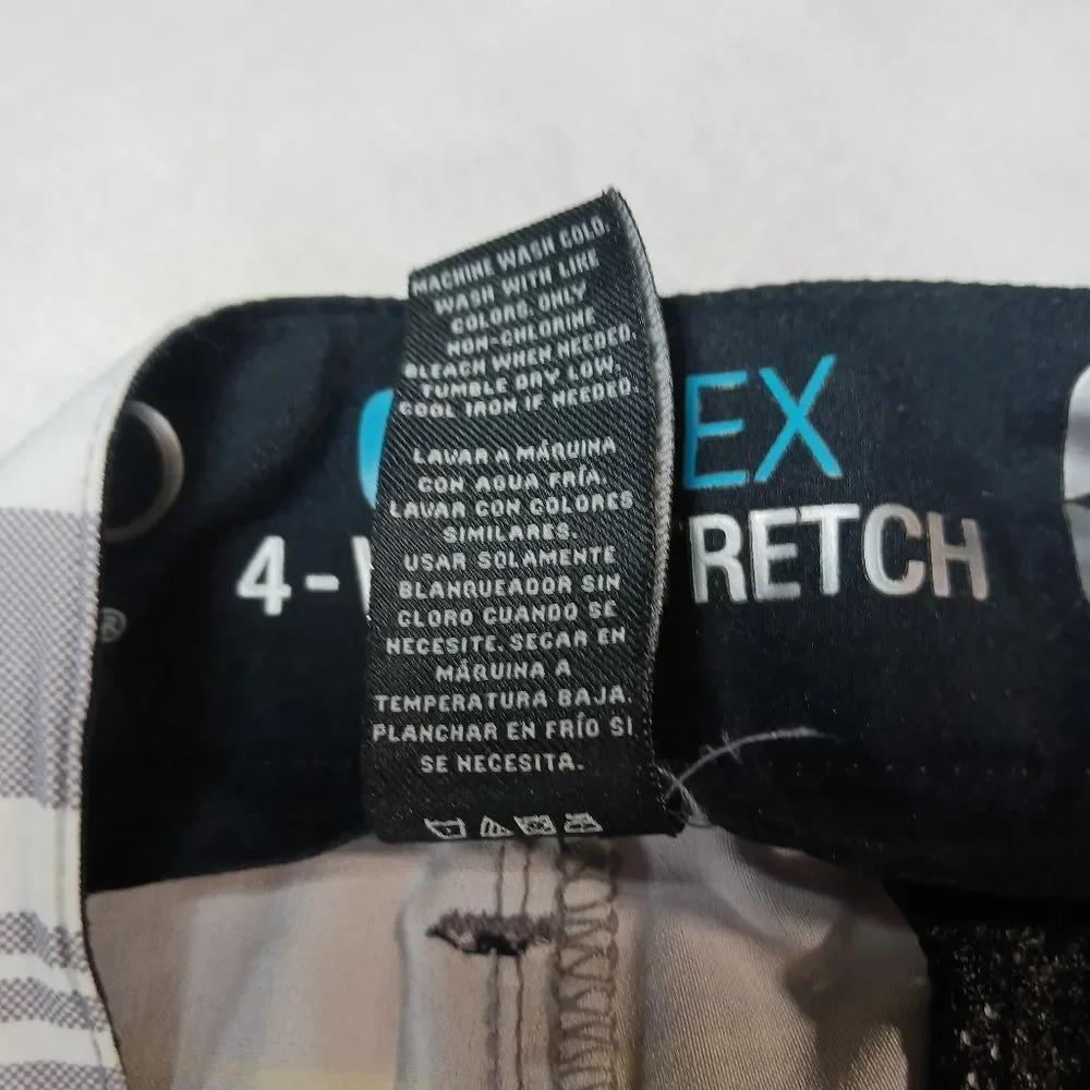 Opflex 4- Way Stretch Men's 32 Golf/Athletic Shorts. Green/ Gray Plaid. - Picture 3 of 11